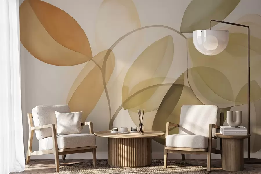 Fototapeta Abstrakcyjne liście imitujące malarstwo w05208