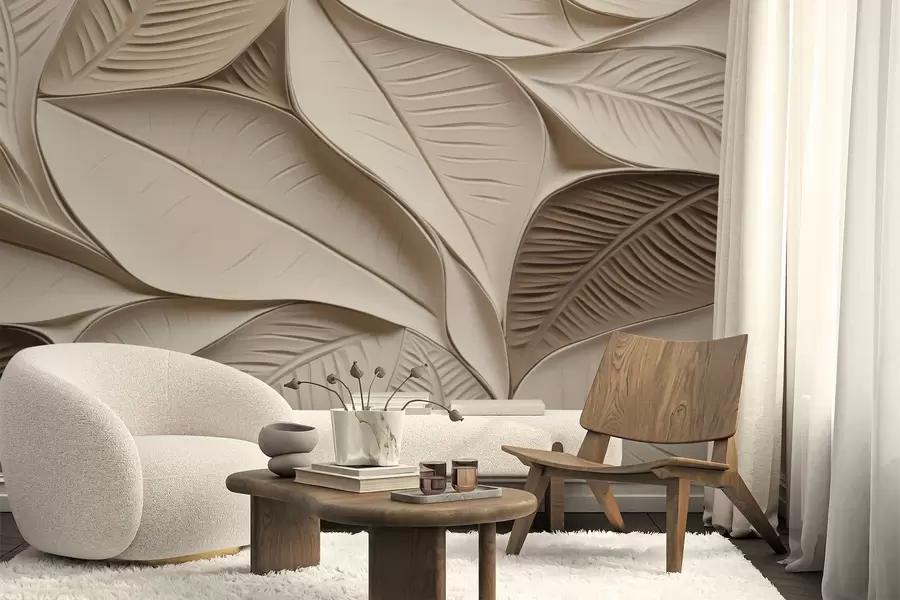 Fototapeta Abstrakcyjne liście z żyłkami w05209