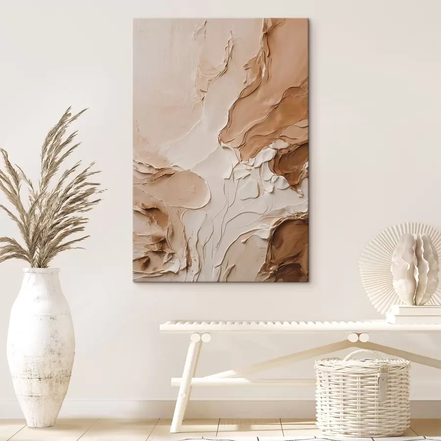 Obraz Beżowe pociągnięcia o gładkich liniach s47274