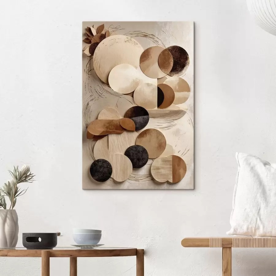 Obraz Kompozycja okrągłych kształtów w ciepłych odcieniach s47751