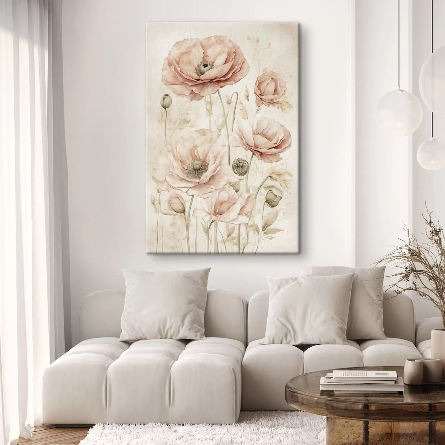 Obraz Delikatne kwiaty w jasnoróżowych odcieniach s47756