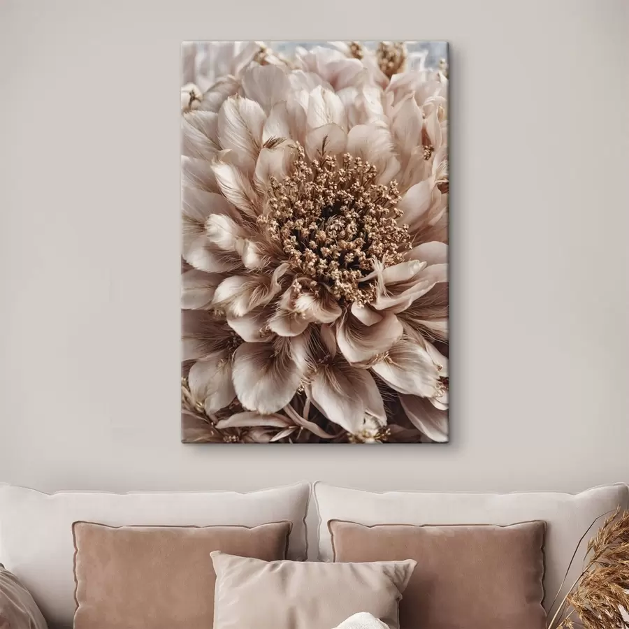 Obraz Zbliżenie na jasny kwiat o bogato teksturowanych płatkach s47769