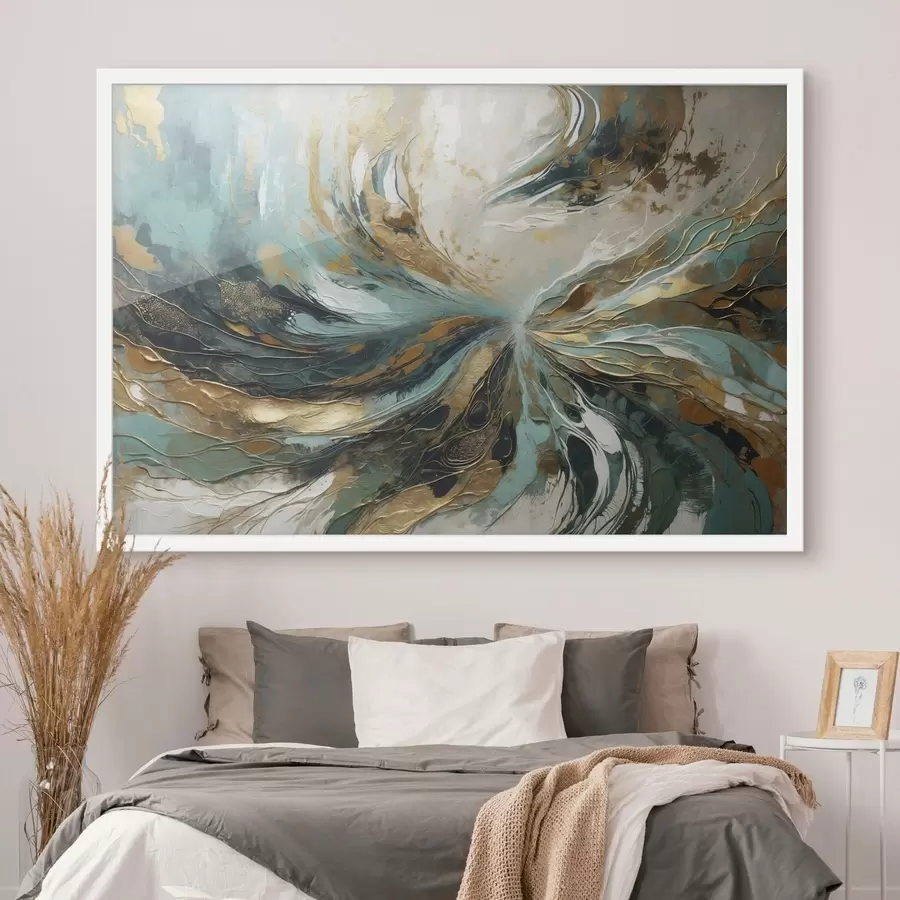 Fototapeta Turkusowa abstrakcja z liniami f47258