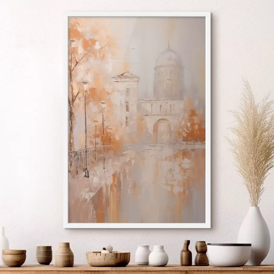 Fototapeta Scena miejska z łukiem w ciepłych barwach f47303