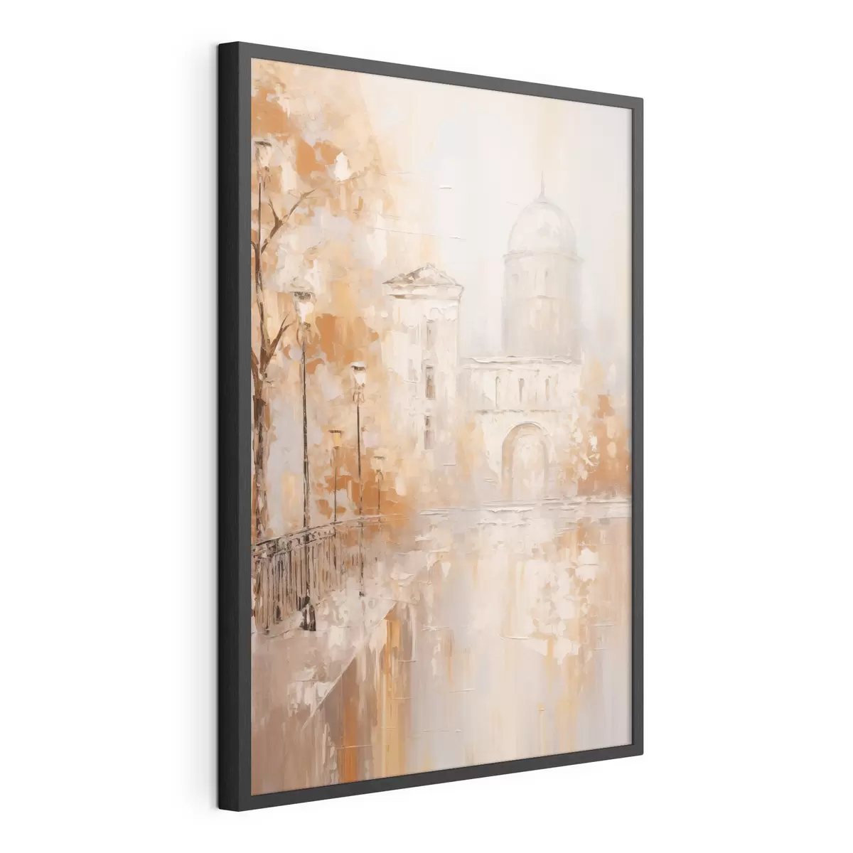 Plakat Scena miejska z łukiem w ciepłych barwach f47303