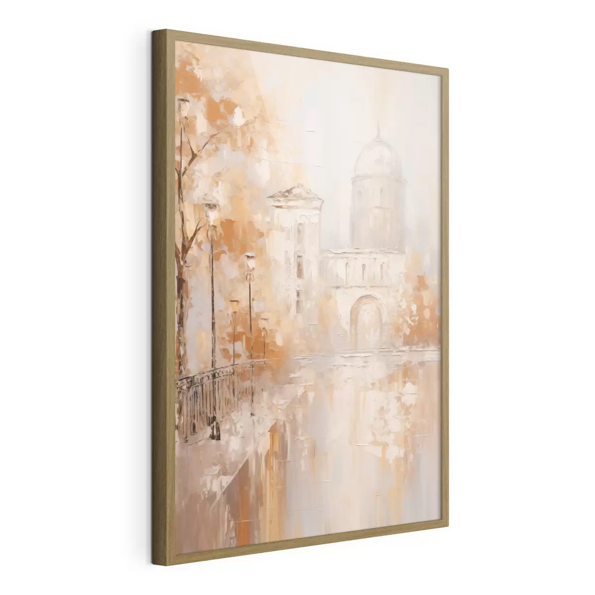 Plakat Scena miejska z łukiem w ciepłych barwach f47303