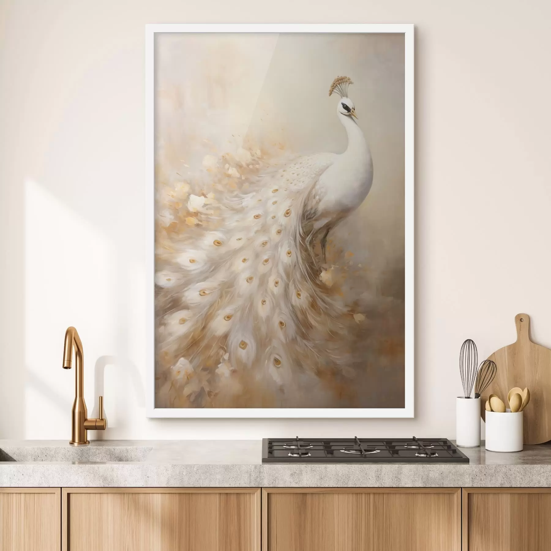 Fototapeta Jasny ptak z długim ogonem w jasnych barwach f47309