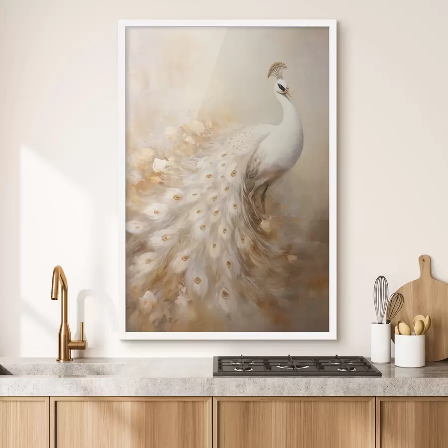 Fototapeta Jasny ptak z długim ogonem w jasnych barwach f47309