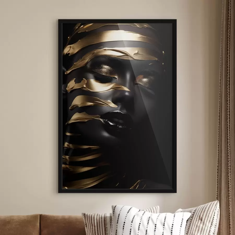 Fototapeta Twarz o ciemnym odcieniu i paskach f47321