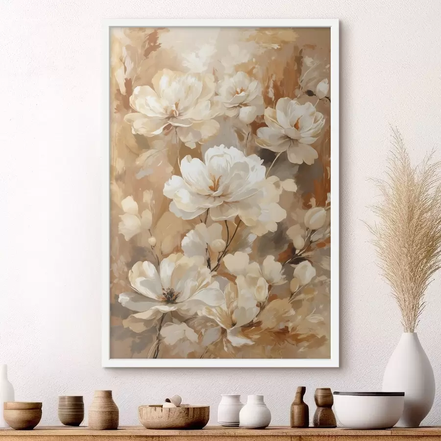 Fototapeta Duże, jasne kwiaty namalowane szerokimi pociągnięciami pędzla f47761