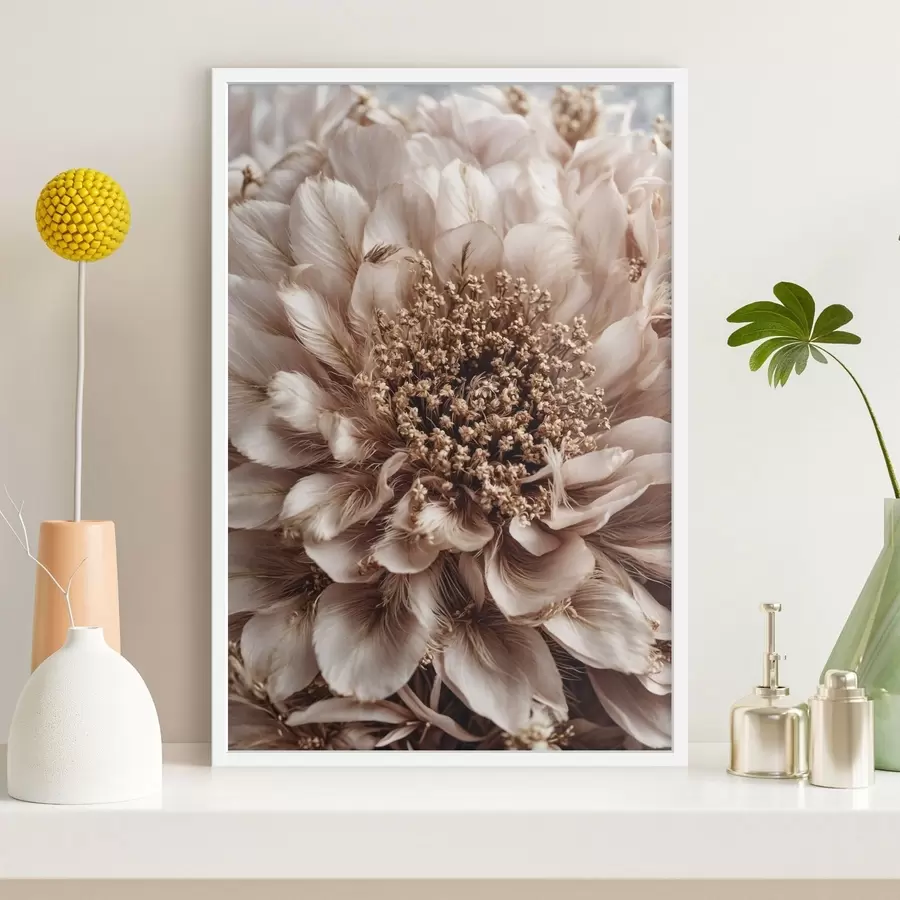 Fototapeta Zbliżenie na jasny kwiat o bogato teksturowanych płatkach f47769