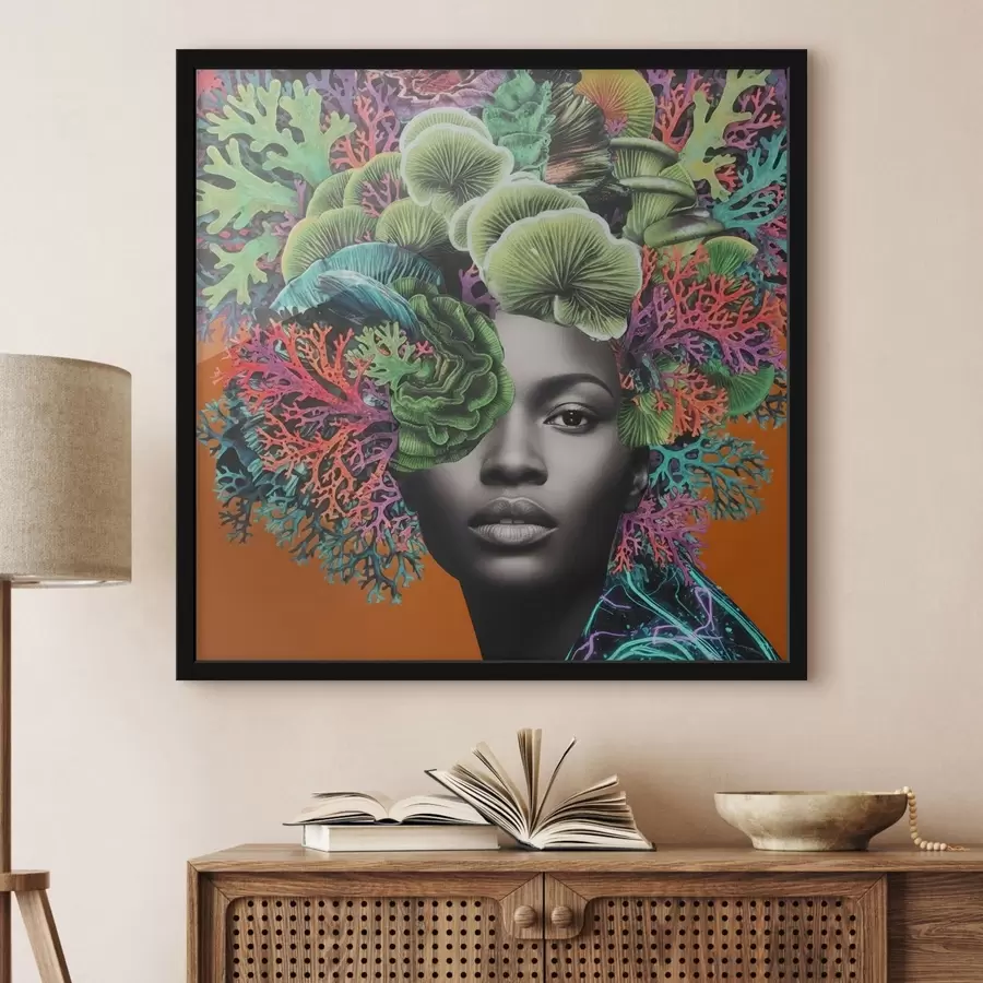 Fototapeta Psychodeliczny portret z grzybami f47787