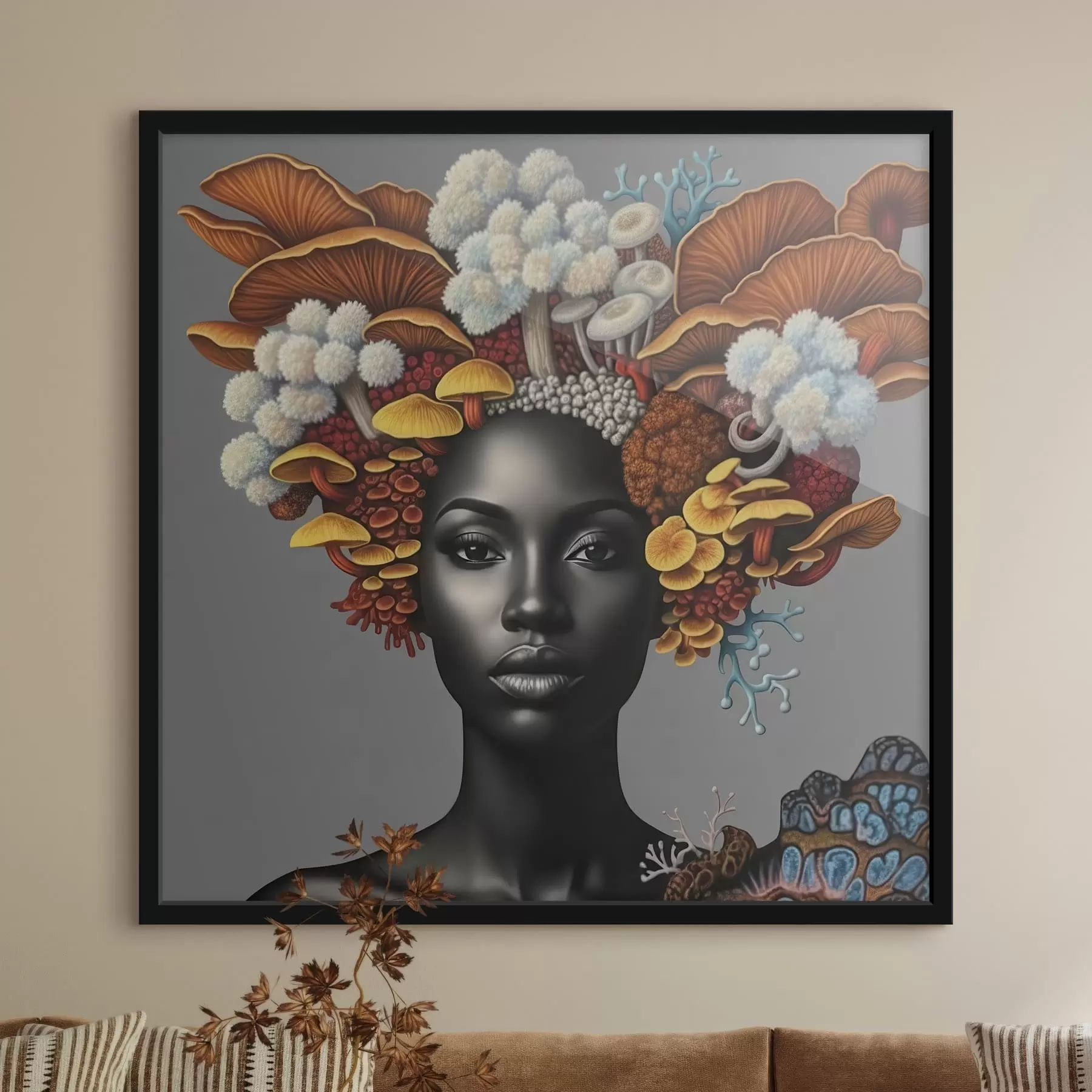 Fototapeta Portret kobiety z grzybami f47788