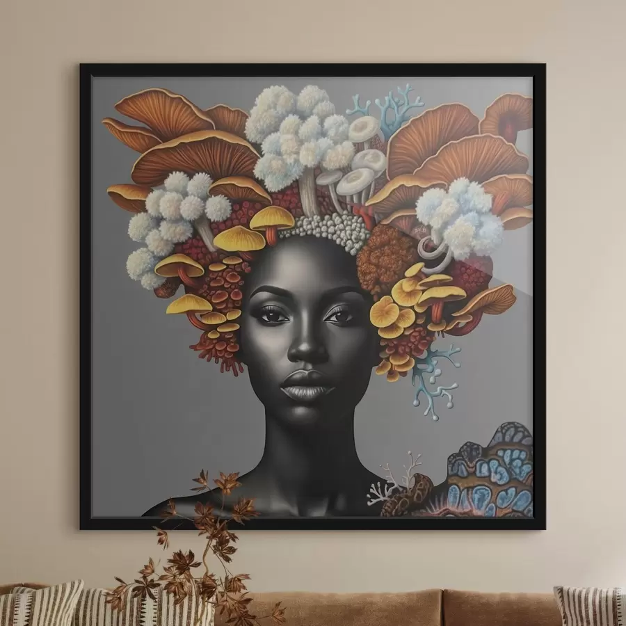 Fototapeta Portret kobiety z grzybami f47788