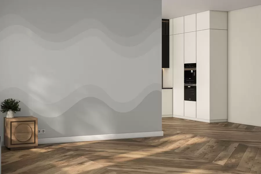 Fototapeta Abstrakcyjne fale w neutralnej beżowej palecie w05132v3