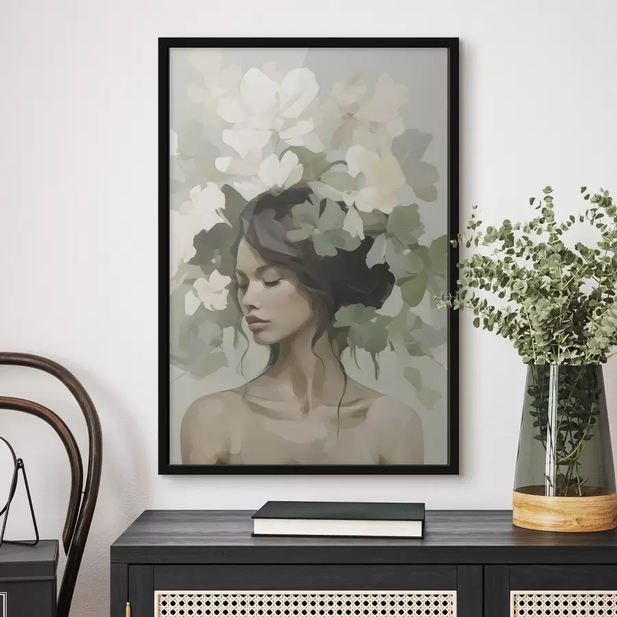 Fototapeta Portret dziewczyny w wieńcu z kwiatów f47807