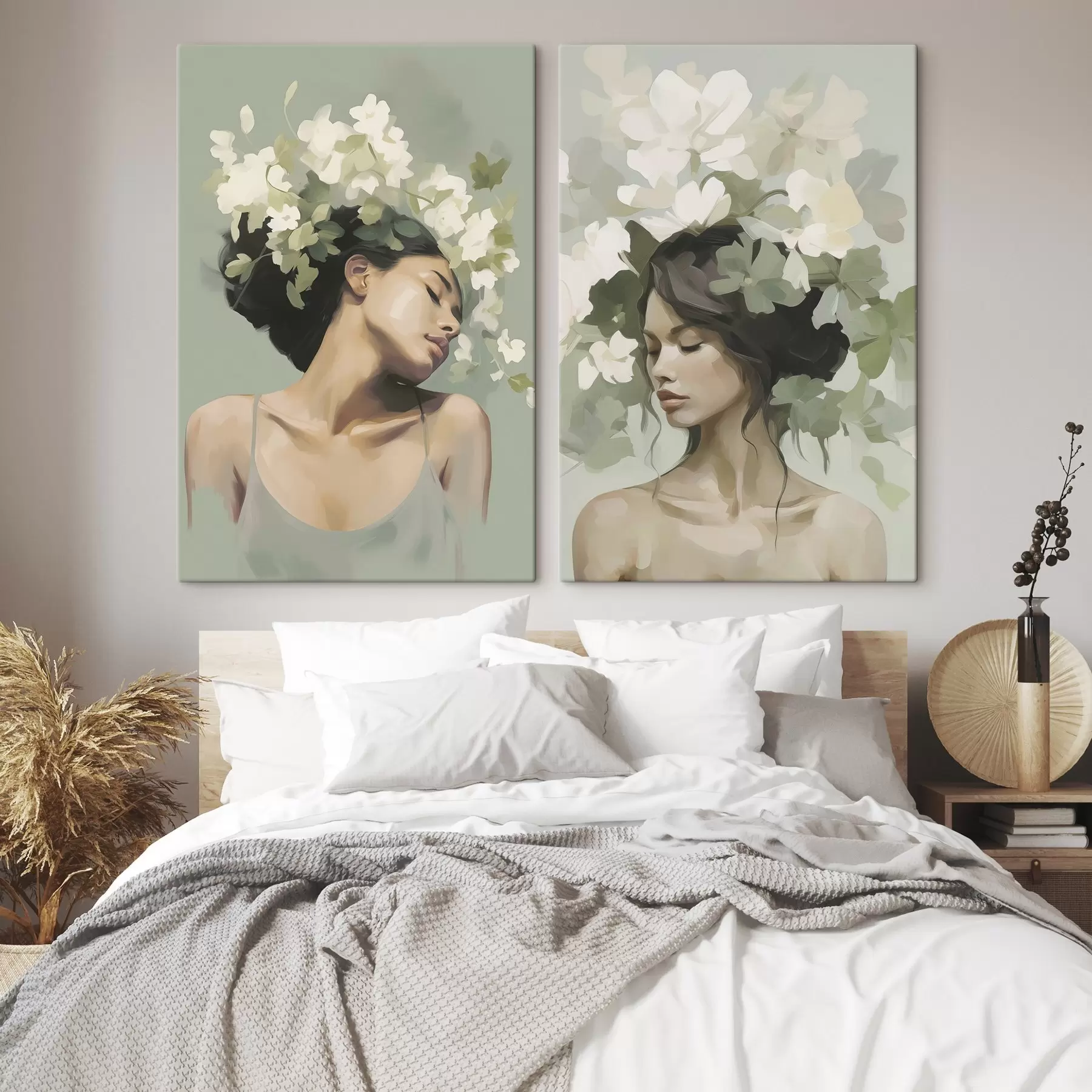 Obraz Dziewczyna w wieńcu z kwiatów m30007