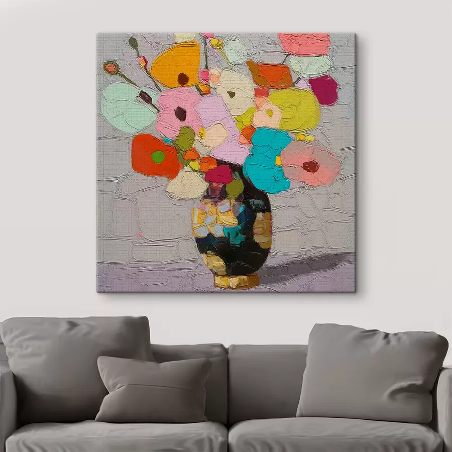 Obraz Kompozycja kwiatowa w wazonie s47827