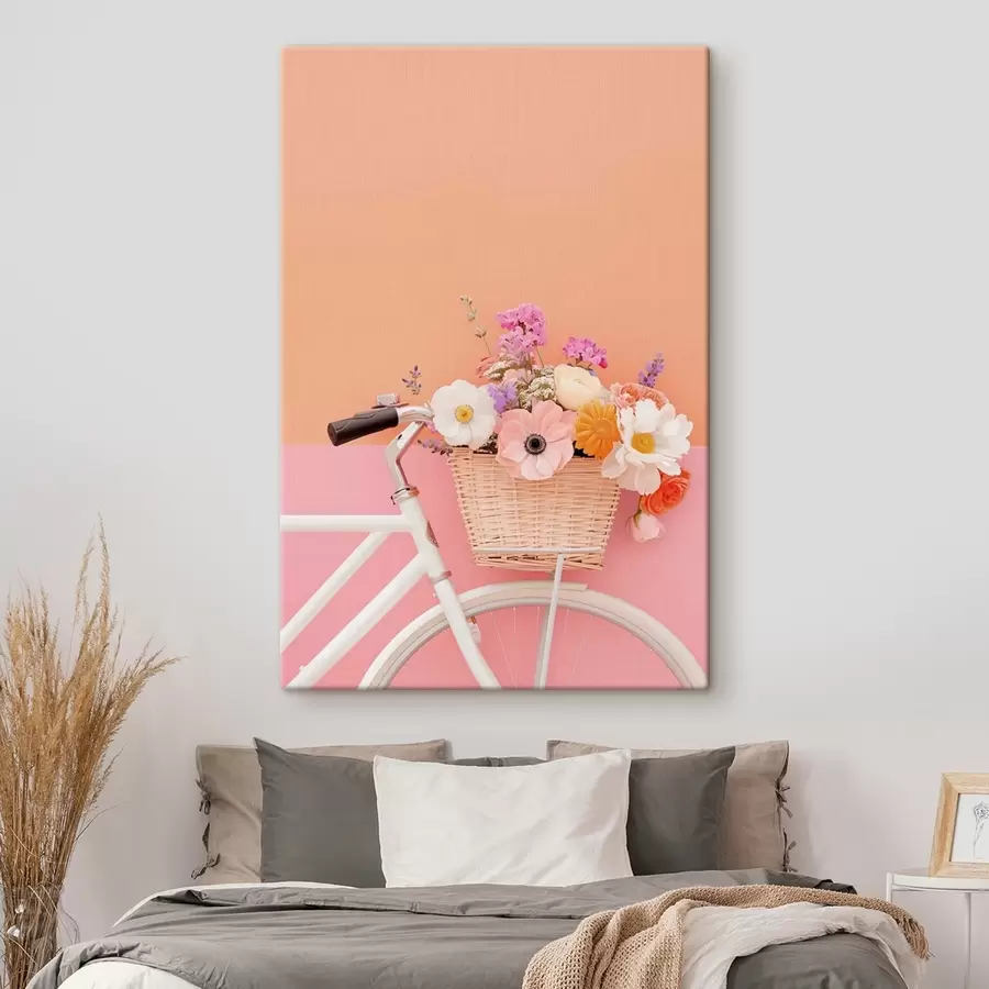 Obraz Kosz na kwiaty w stylu prowansalskim, rower s47895