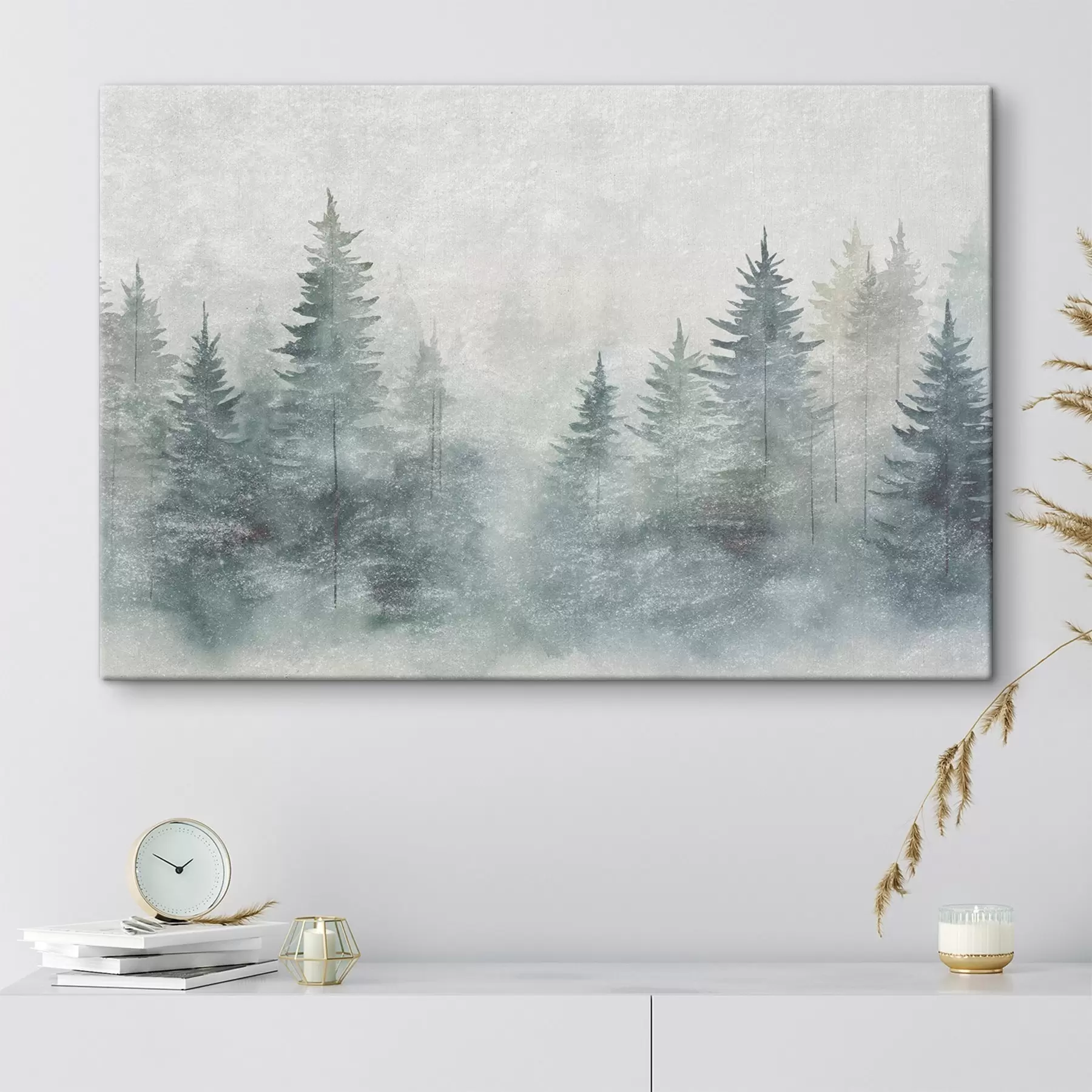 Obraz Las iglasty, styl grunge s47894