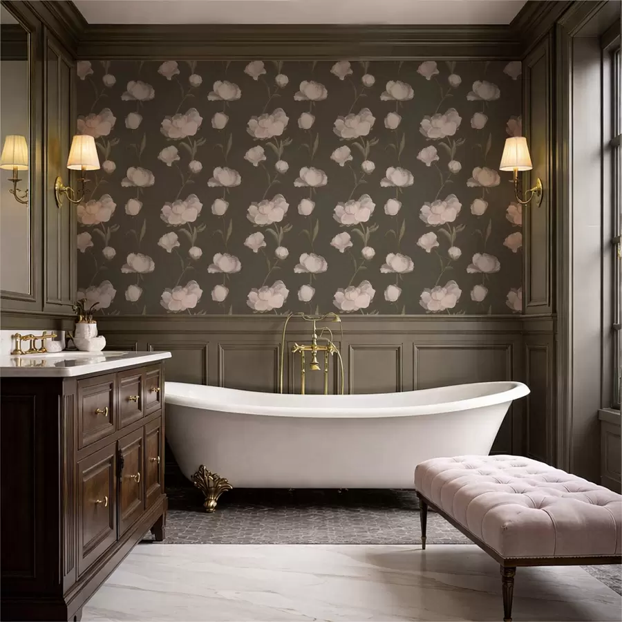 Fototapeta Delikatne różowe piwonie na ciemnym tle a01114v1