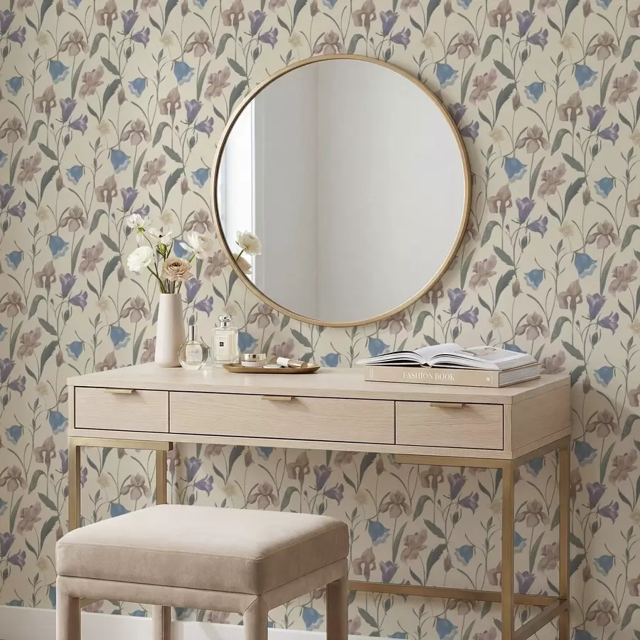 Fototapeta Pastelowy kwiatowy wzór na jasnym tle a01118