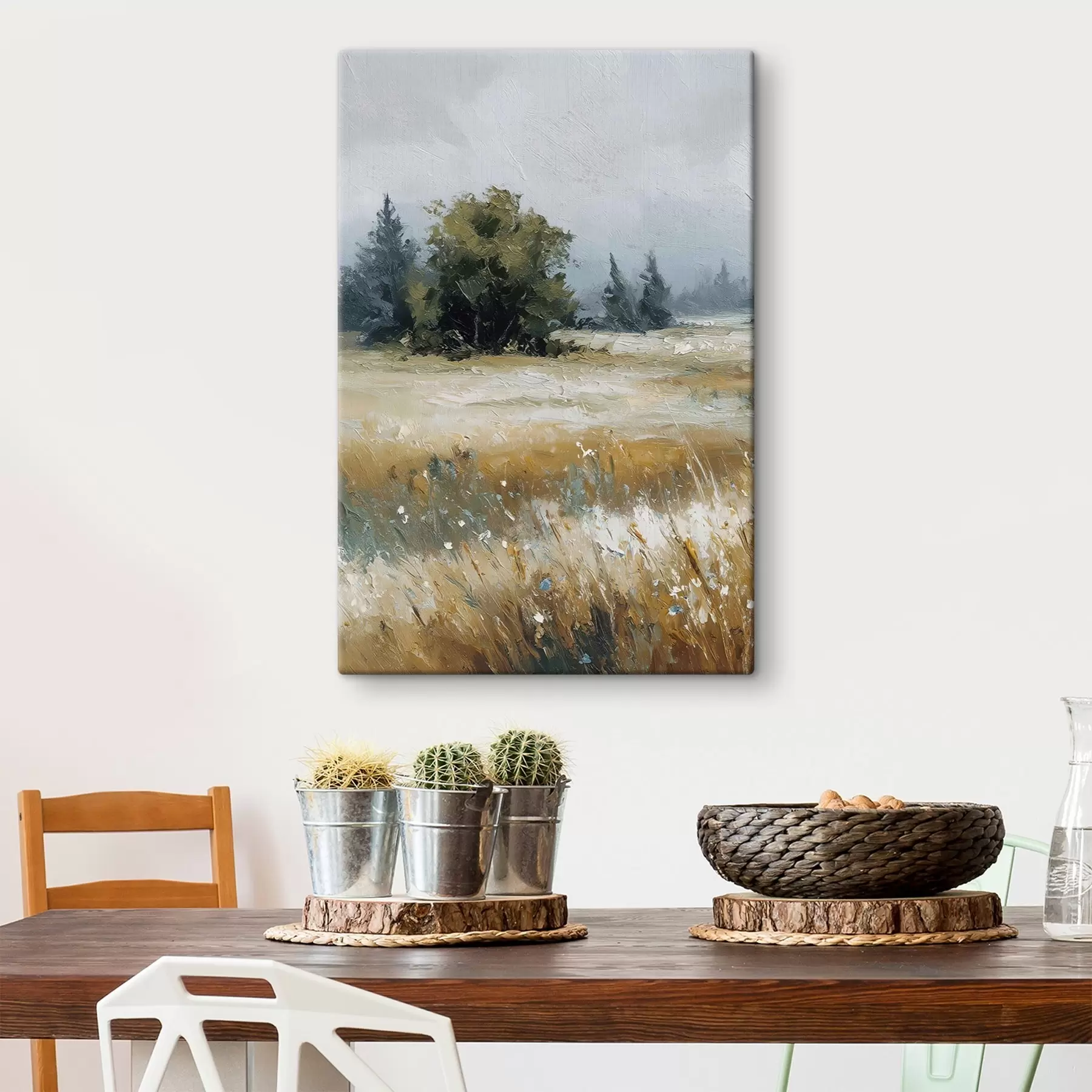 Obraz Rośliny polowe, imitacja obrazu olejnego s48009