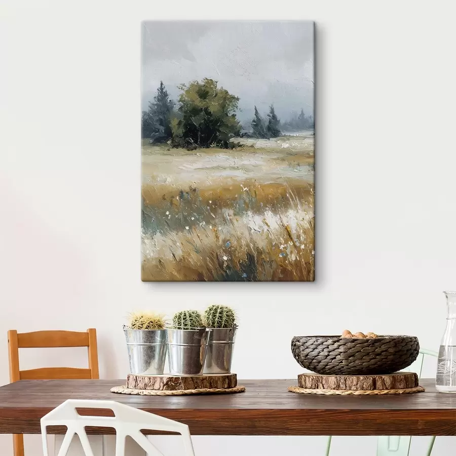 Obraz Rośliny polowe, imitacja obrazu olejnego s48009