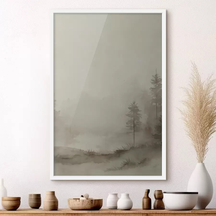 Fototapeta Las iglasty, imitacja akwareli f47997