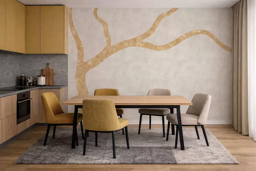 Fototapeta Jasna gałąź na jasnym tle w05144