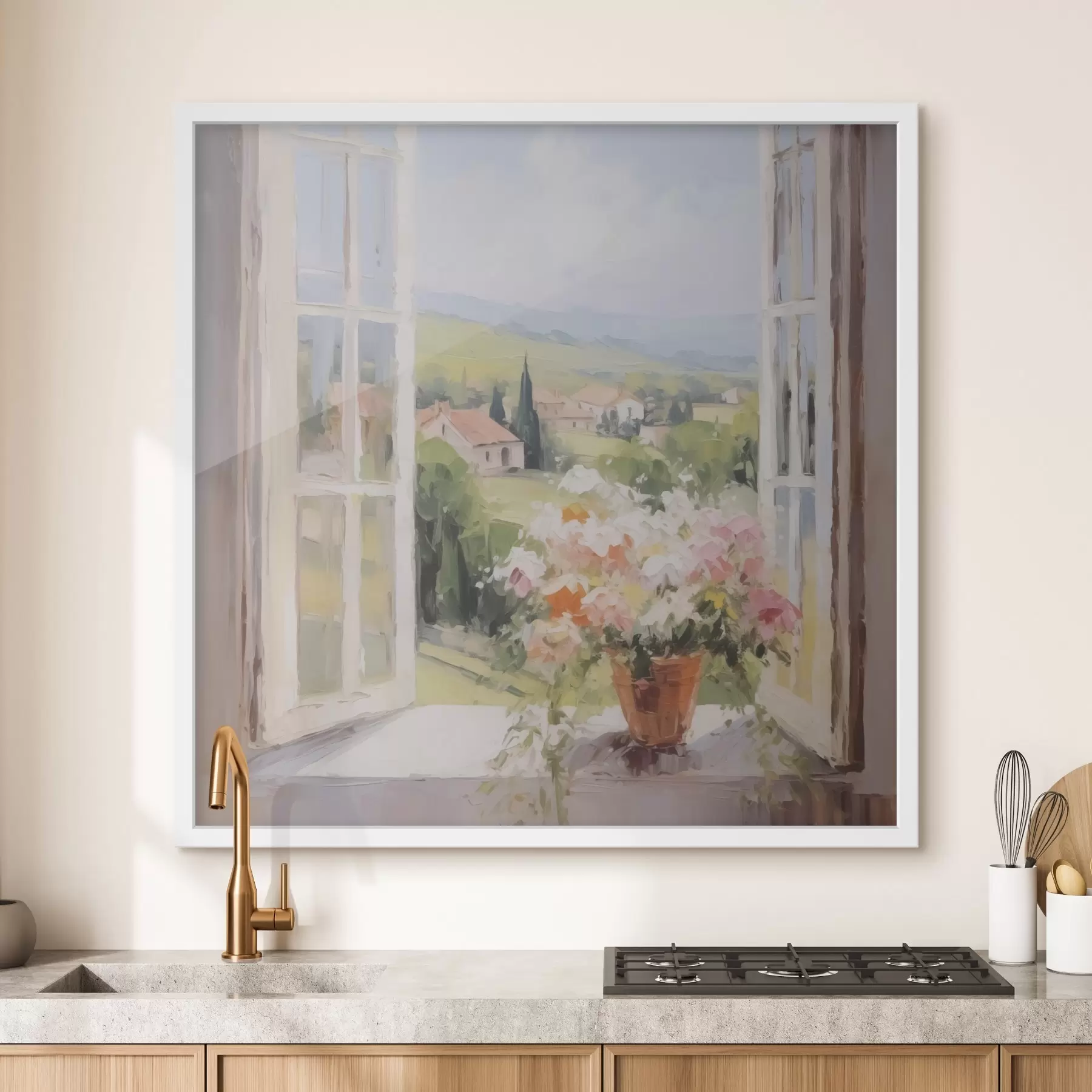 Fototapeta Bukiet w wazonie przy oknie f48052