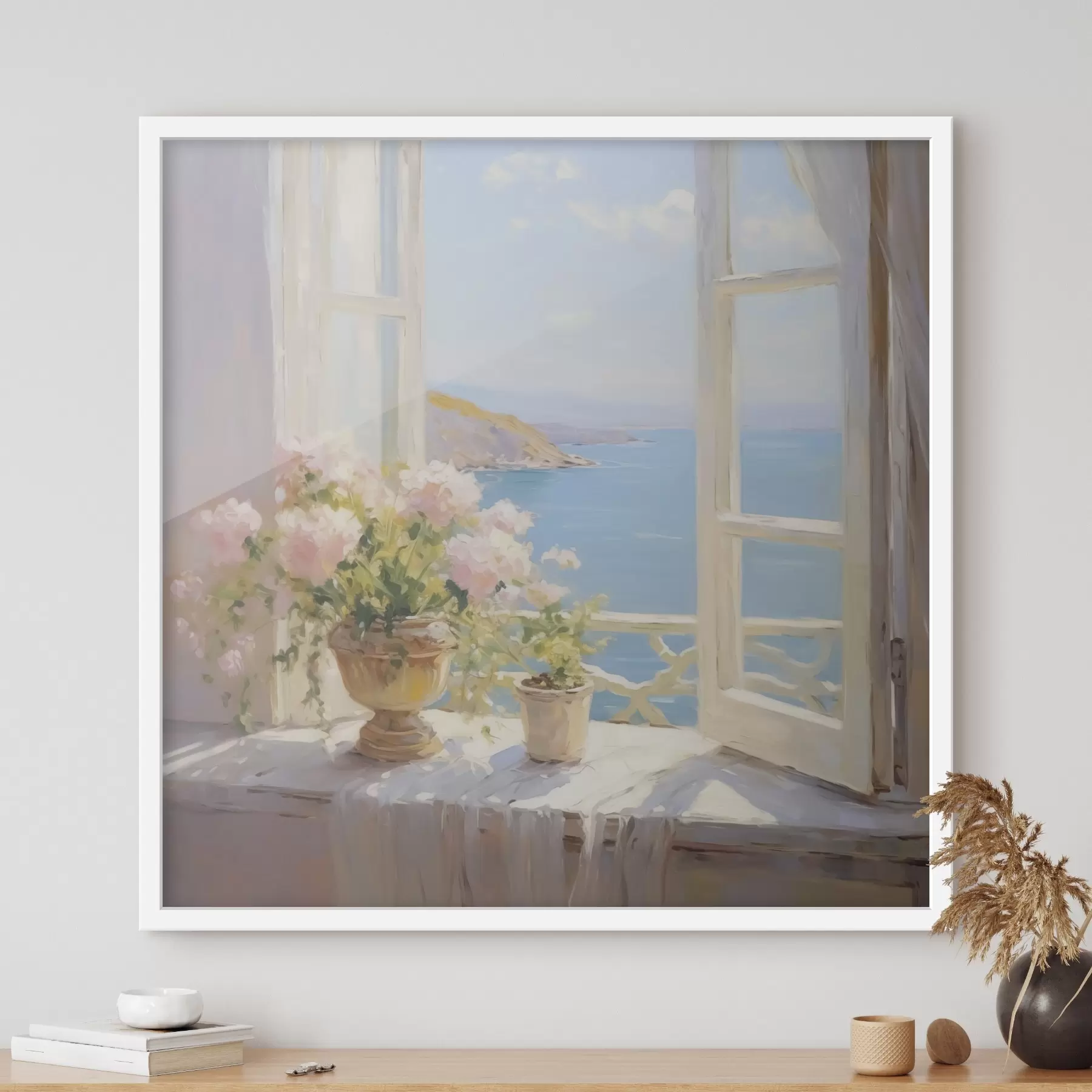 Fototapeta Bukiet w wazonie przy oknie f48053