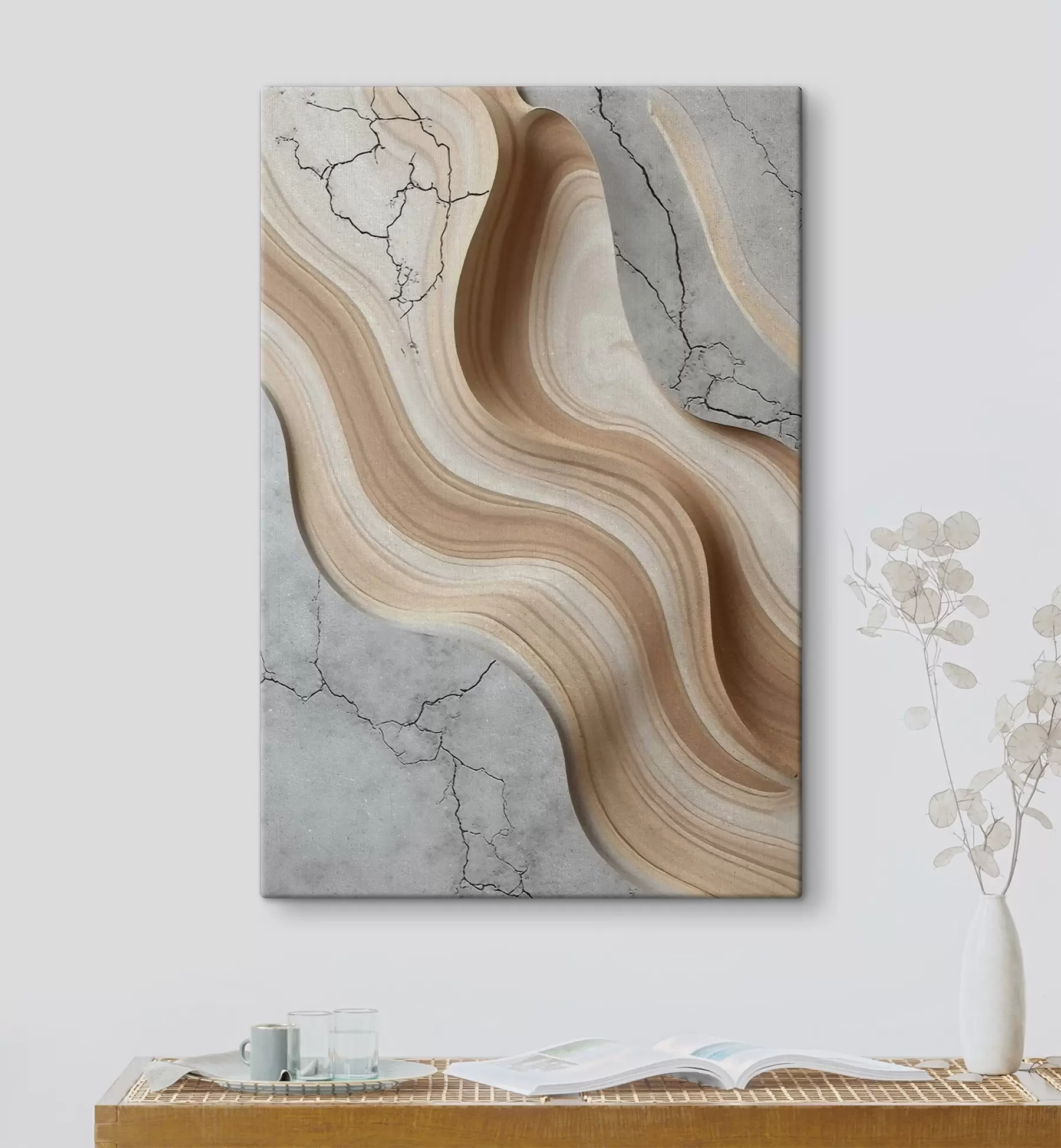 Obraz Drewno i lekki beton, imitacja s48104