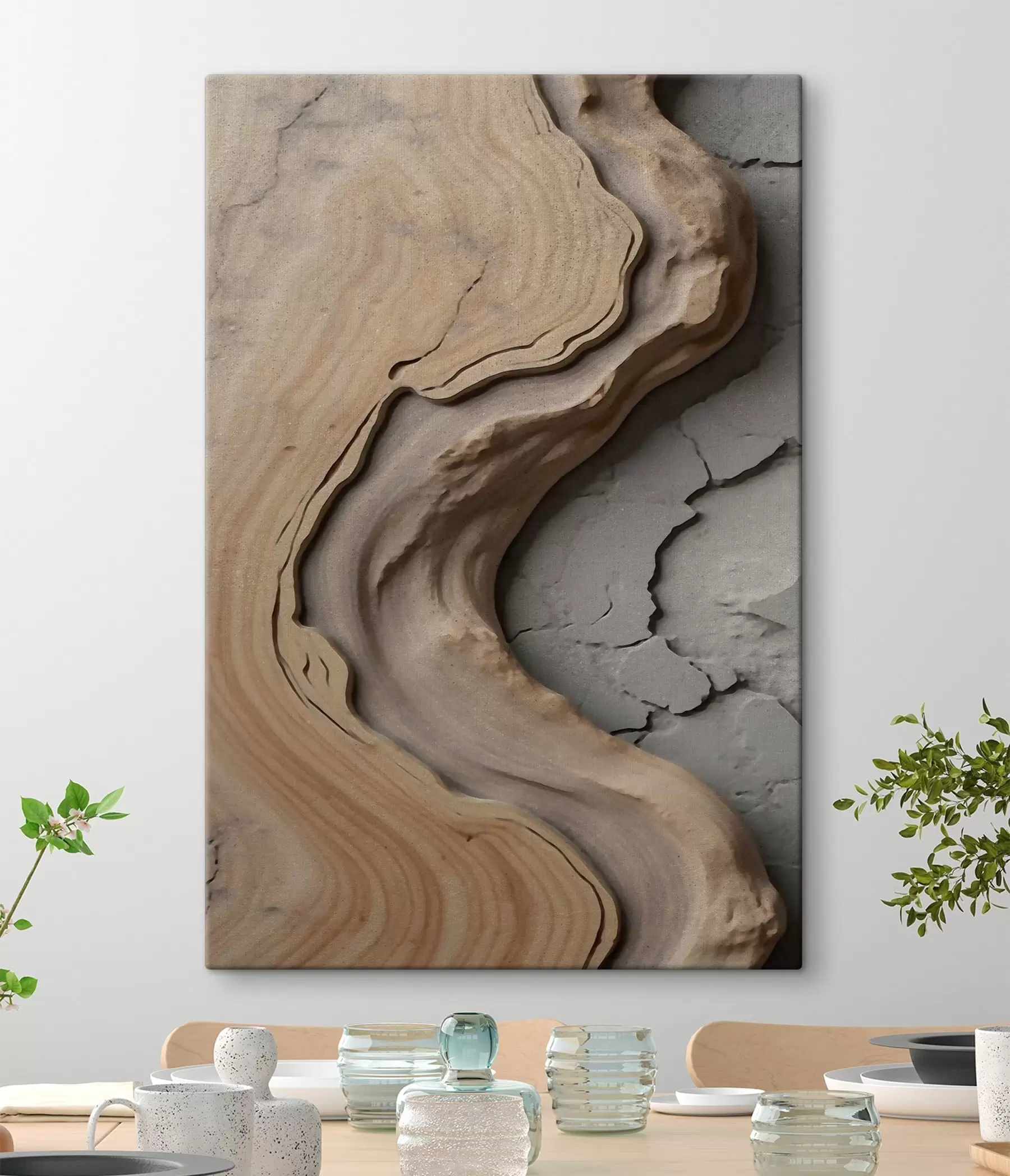 Obraz Drewno i beton, imitacja s48105