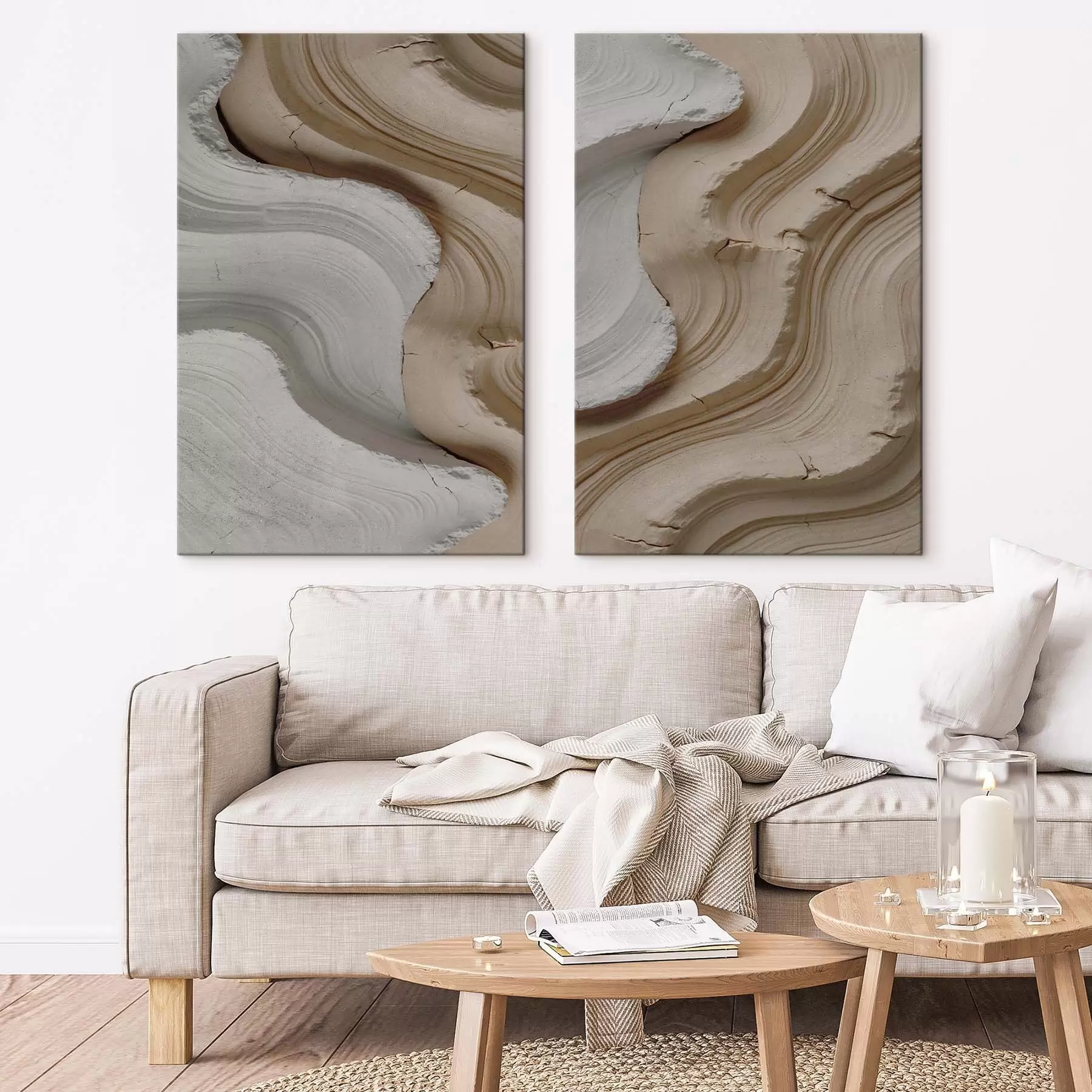 Obraz Jasna i beżowa listwa, imitacja 3D m30080