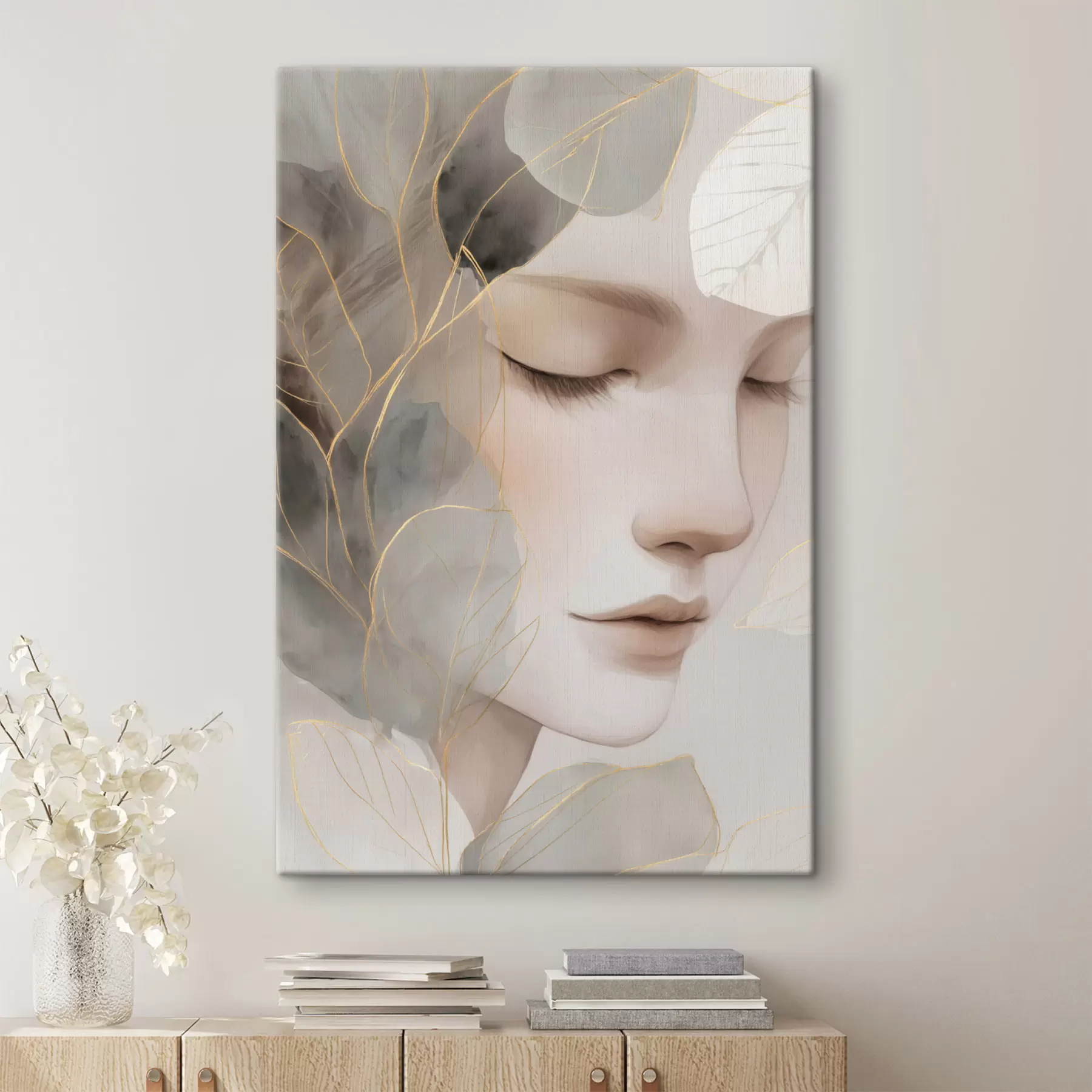 Obraz dziewczyna wśród liści s47937