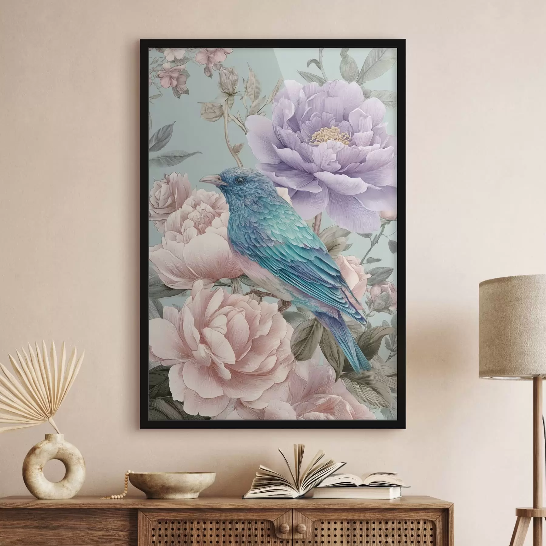 Fototapeta śpiewające ptaki wśród róż f47944