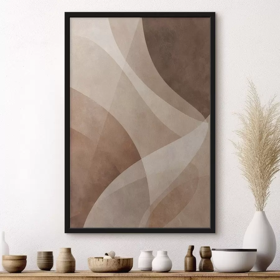 Fototapeta abstrakcyjne fale w czekoladowych odcieniach f47948