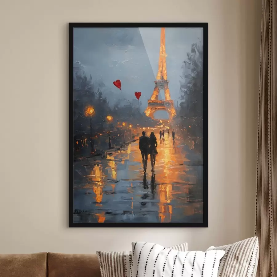 Fototapeta romantyczny spacer po Paryżu w stylu malarstwa olejnego f47952