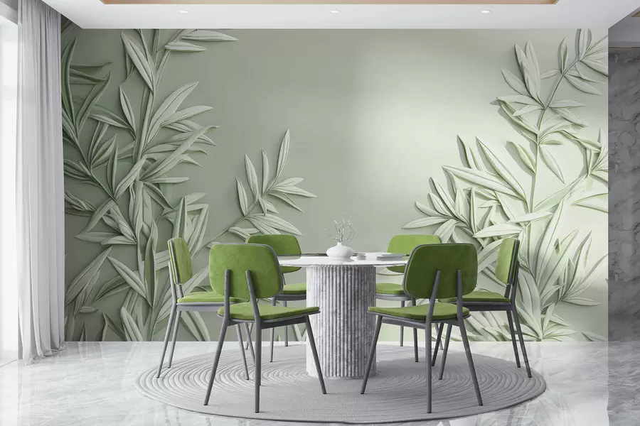 Fototapeta Imitacja płaskorzeźbionych liści w05244v1