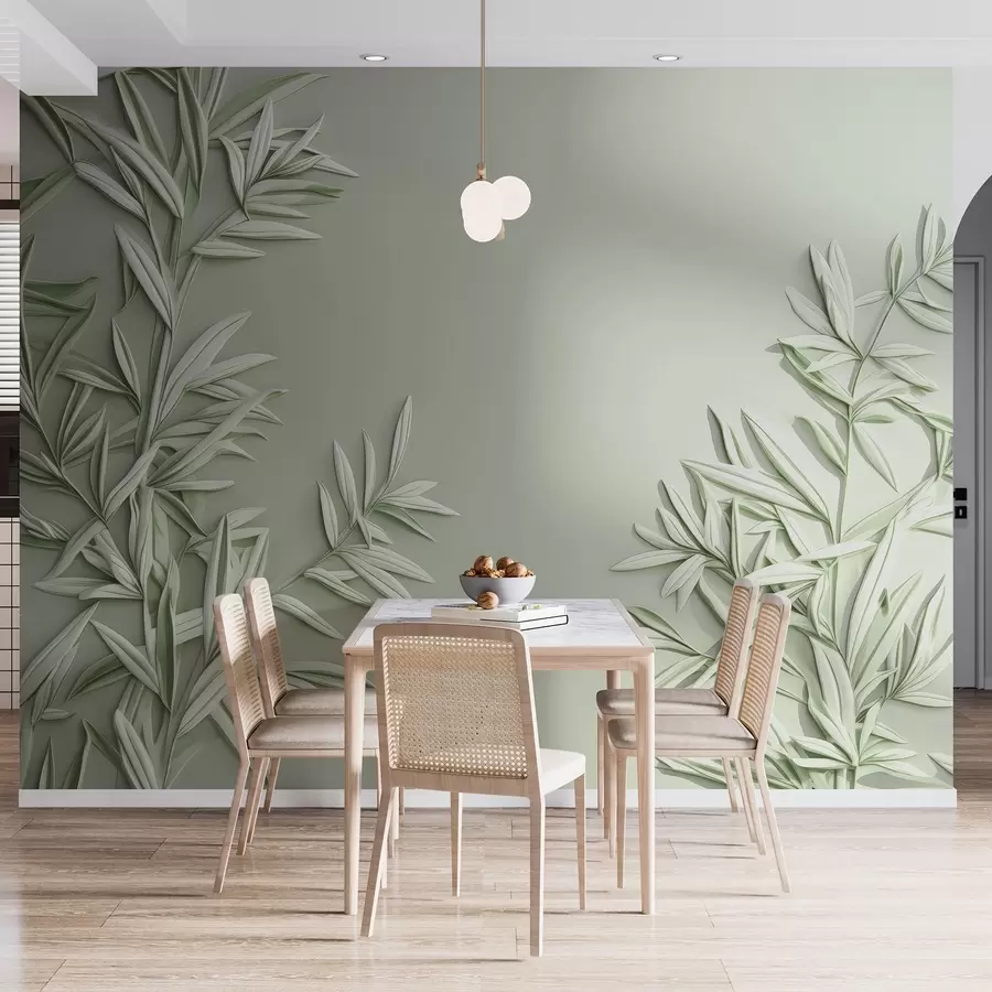 Fototapeta Imitacja płaskorzeźbionych liści w05244v1