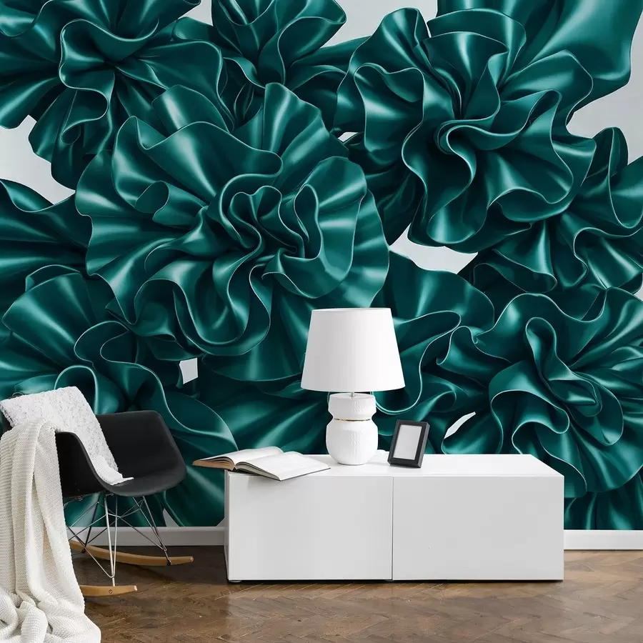 Fototapeta Imitacja kwiatów z wstążek w05252v2