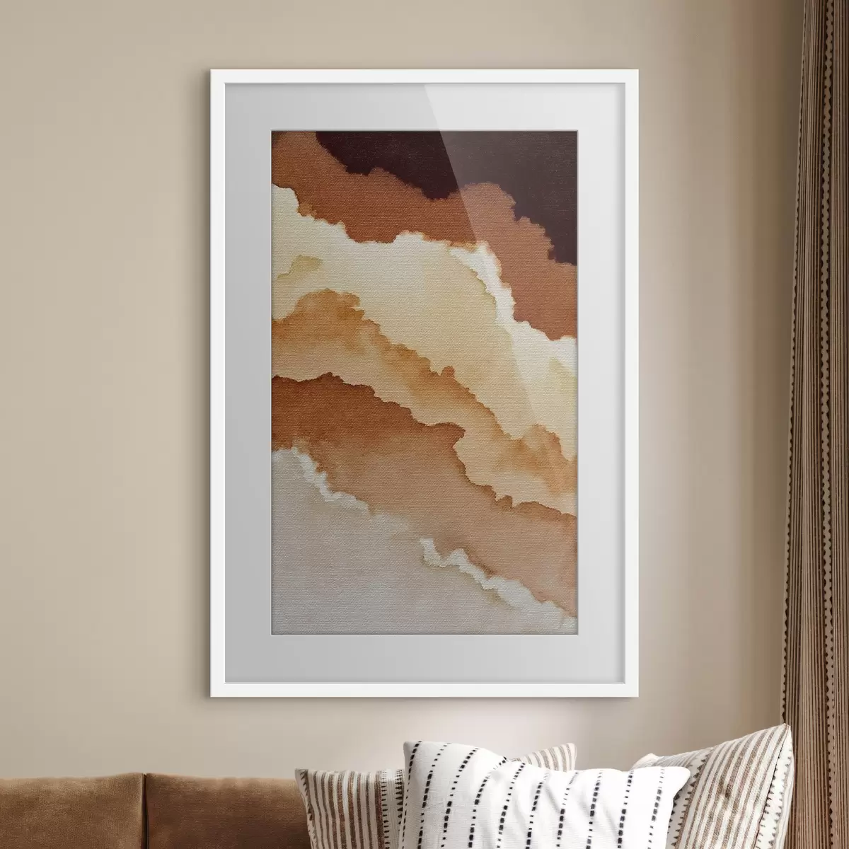 Plakat abstrakcyjna kompozycja akwarelowa z warstwami f48071
