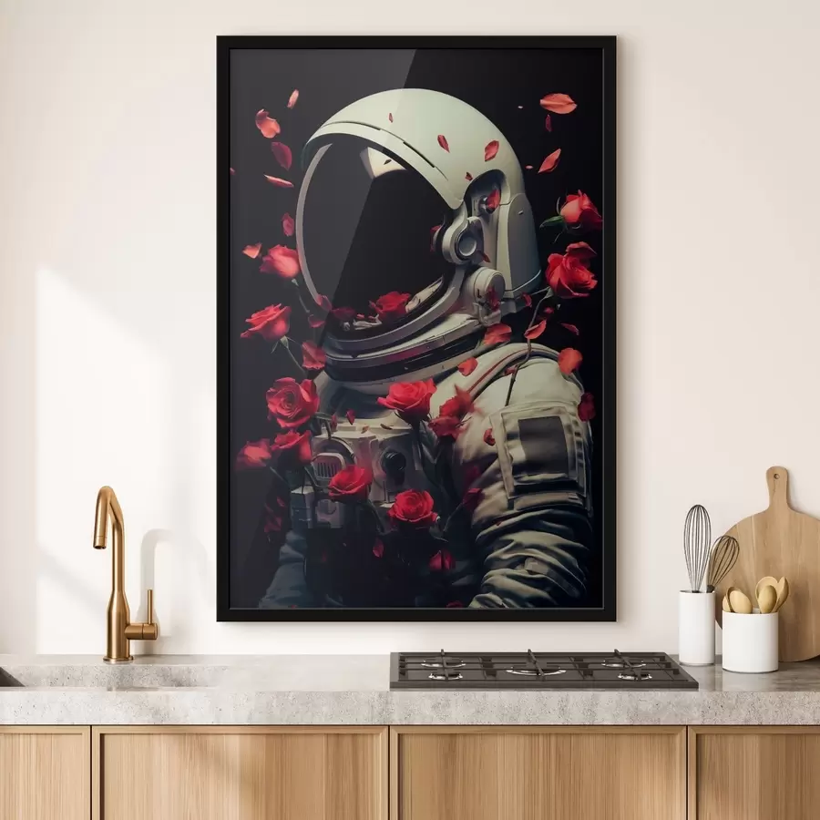 Fototapeta surrealistyczny portret astronauty w białym skafandrze kosmicznym f48113