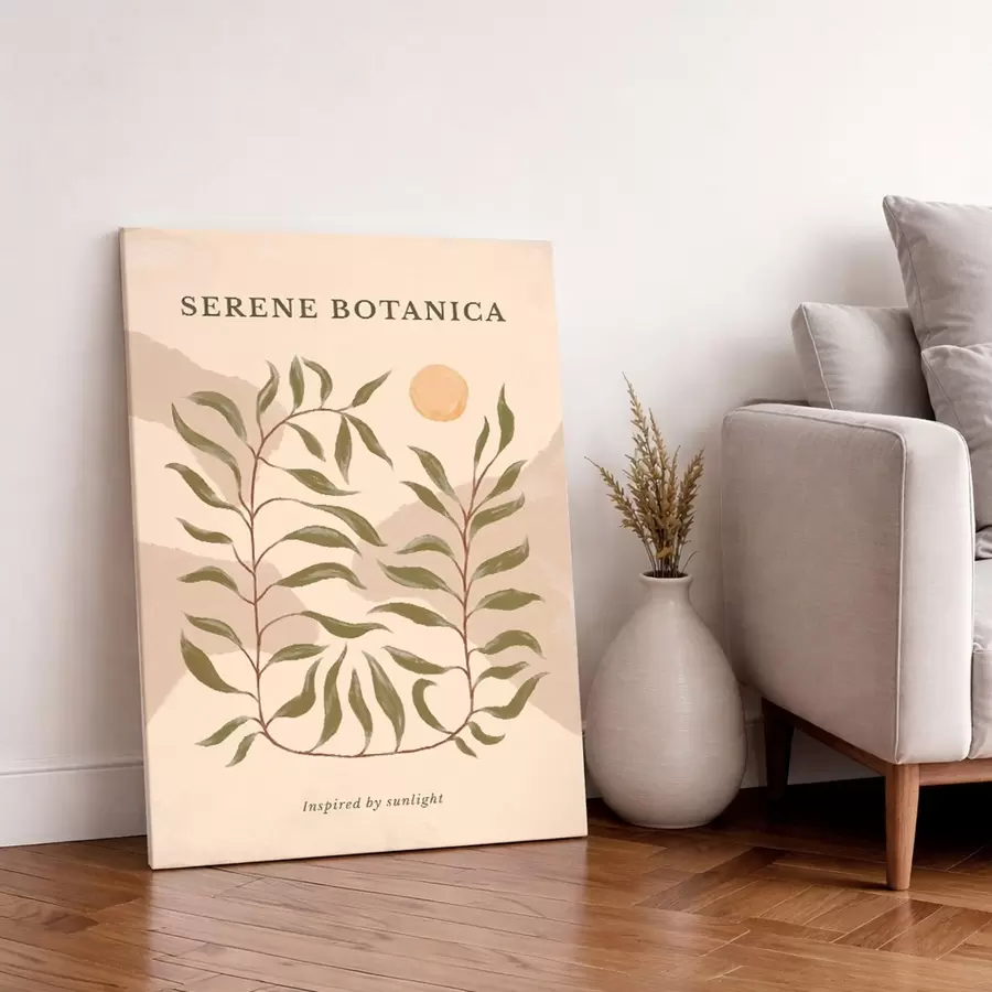 Obraz Plakat botaniczny z napisem Serene Botanica s48022