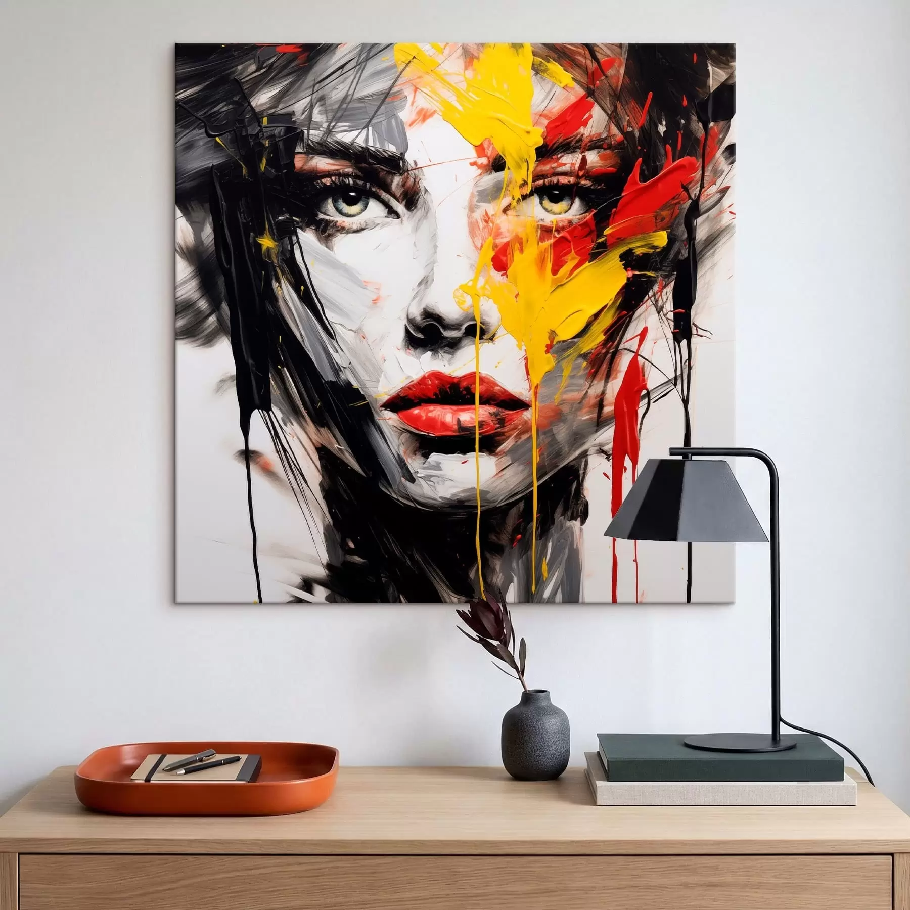 Obraz Portret kobiety namalowany odważnymi pociągnięciami pędzla s48088