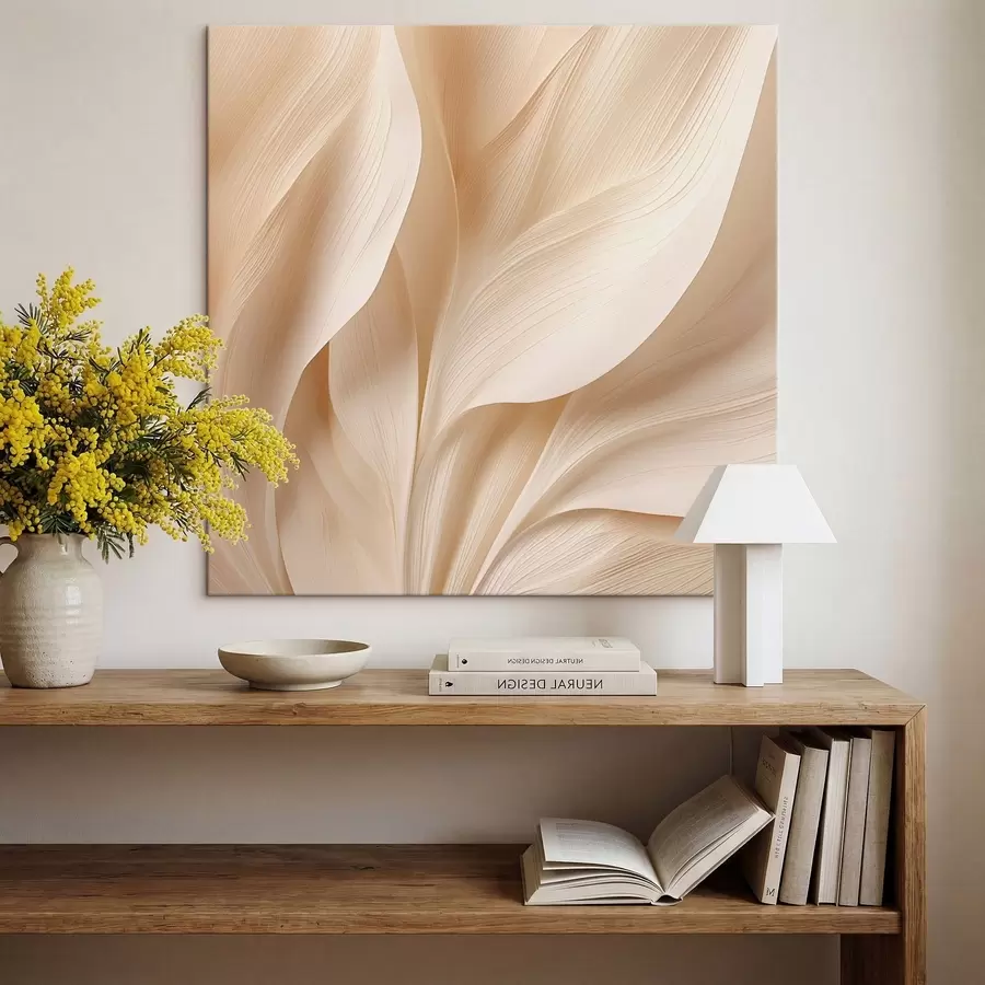 Obraz Abstrakcyjne beżowe płynne linie s48095