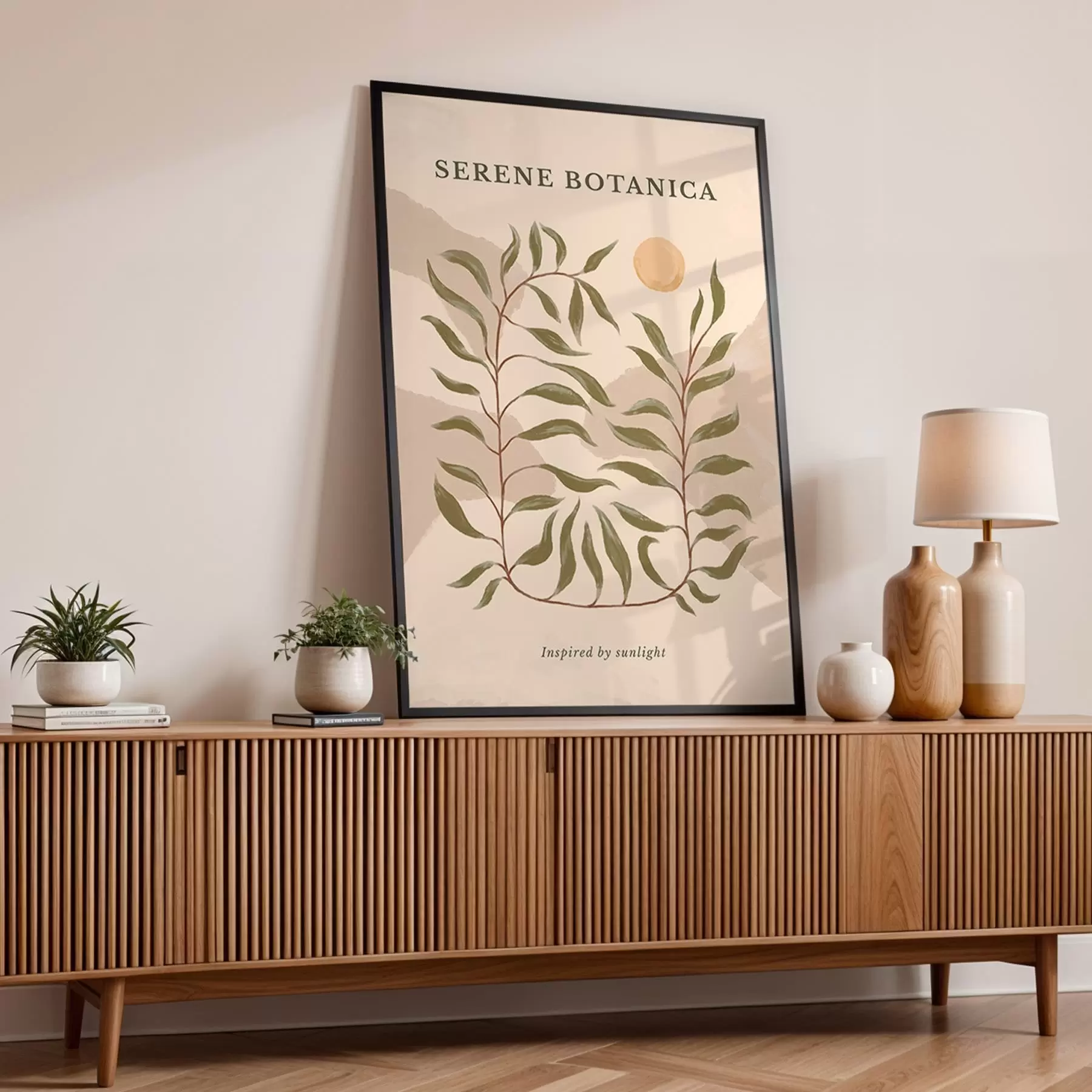 Fototapeta Plakat botaniczny z napisem Serene Botanica f48022