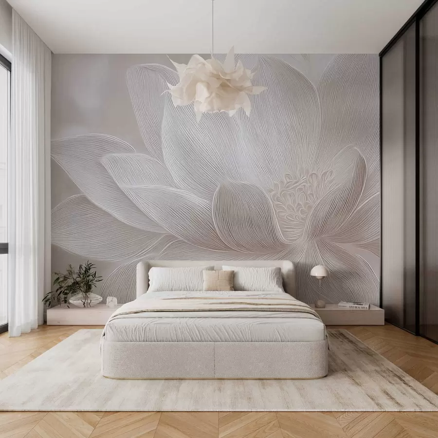 Fototapeta Abstrakcyjne płynące fale w jasnych beżowych odcieniach w05266