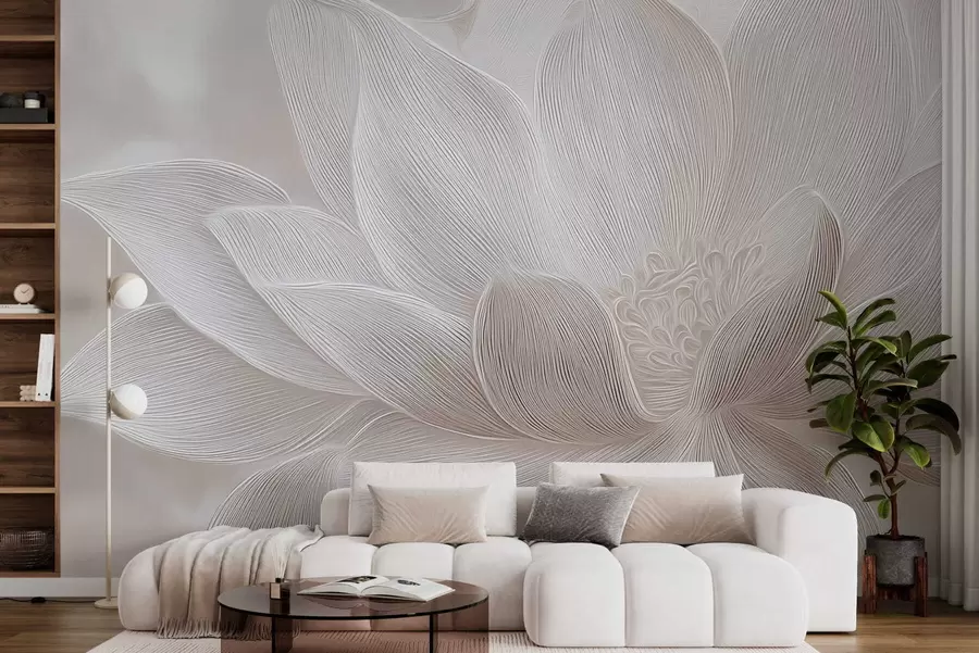 Fototapeta Abstrakcyjne płynące fale w jasnych beżowych odcieniach w05266